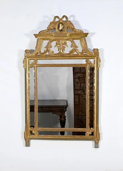 Miroir à Parcloses, style Louis XVI - Fin XIXe