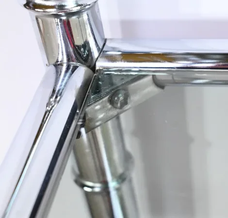 Étagère 5 Niveaux en Métal Chromé, esprit Bambou – 1970