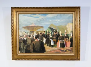 TWENTIETH CENTURY BRETON SCHOOL OIL ON CANVAS