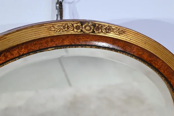 Miroir Ovale en Bois Doré – Début XXe