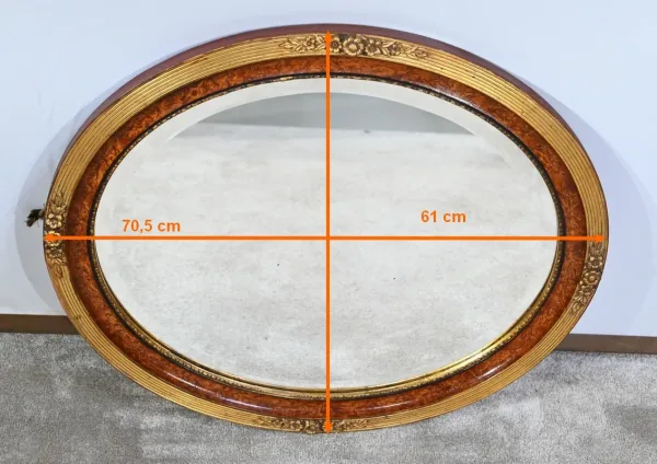Miroir Ovale en Bois Doré – Début XXe