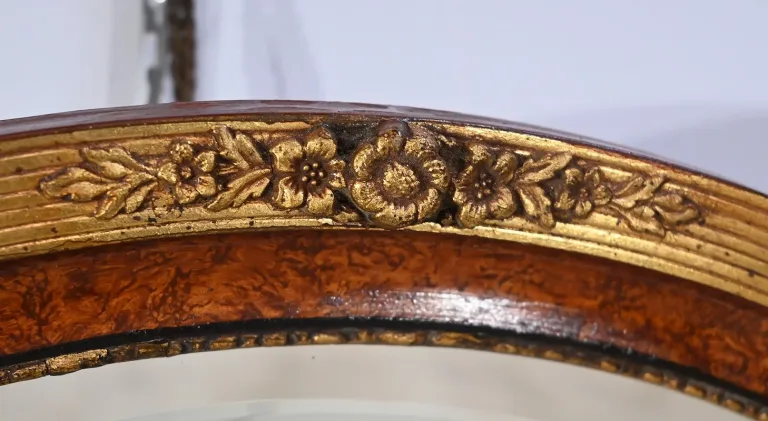 Miroir Ovale en Bois Doré – Début XXe
