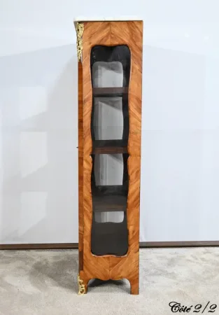 Petite Vitrine en Bois de Rose, style Louis XV – Fin XIXe