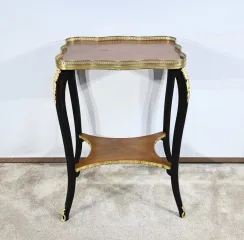 Petite Table de Salon en Acajou et Bois Noirci, style Napoléon III – Fin XIXe