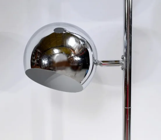 Lampadaire 3 Bras en Métal Chromé - 1970