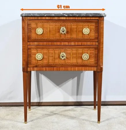 Petite Commode Sauteuse en Acajou et Bois de Rose, époque Louis XVI – XVIIIe