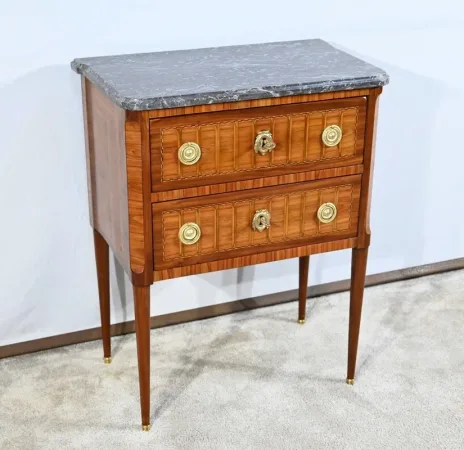 Petite Commode Sauteuse en Acajou et Bois de Rose, époque Louis XVI – XVIIIe