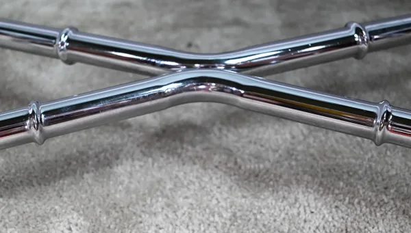 Table Basse en Métal Chromé, esprit Bambou – 1970