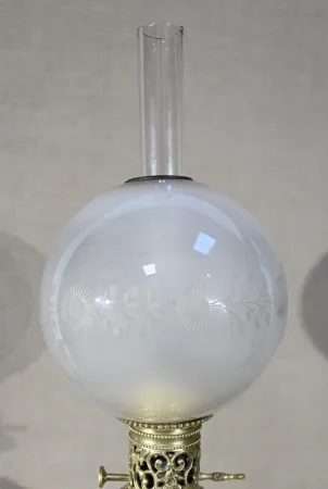 Lampe à Pétrole en Céramique, époque Napoléon III – Milieu XIXe