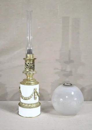 Lampe à Pétrole en Céramique, époque Napoléon III – Milieu XIXe