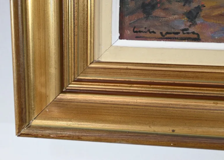 Huile sur Bois « Maison en Brière », signée E. Gautier – 1955