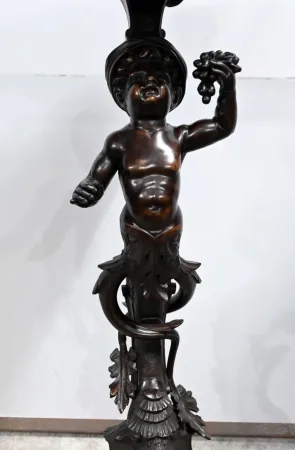 Petite Sellette en Bois noirci, goût Napoléon III – Fin XIXe
