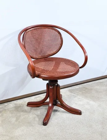 Fauteuil de Bureau en Hêtre, esprit Thonet – Début XXe