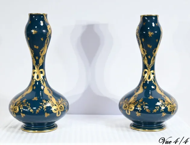 PAIR OF GIEN VASES