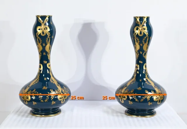 PAIR OF GIEN VASES