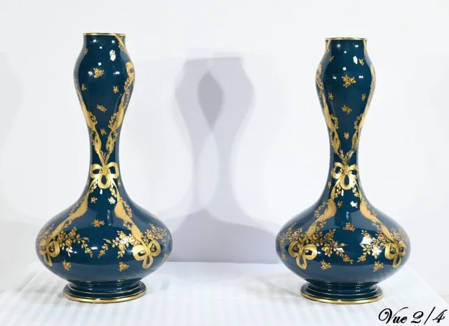 PAIR OF GIEN VASES