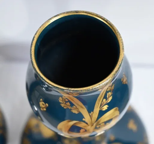 PAIR OF GIEN VASES