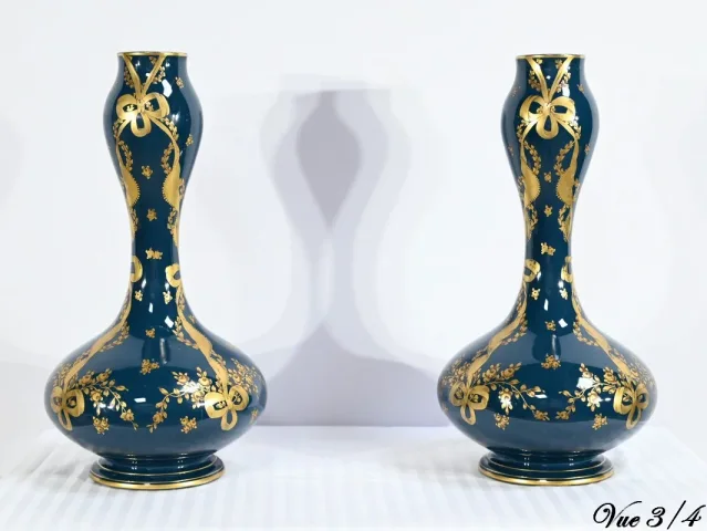 PAIR OF GIEN VASES