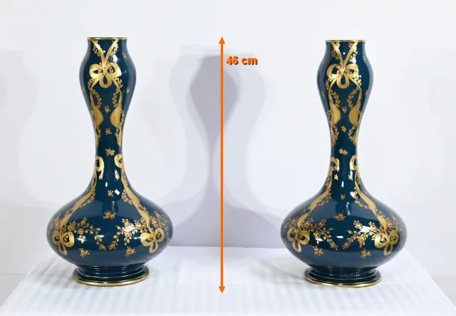 PAIR OF GIEN VASES