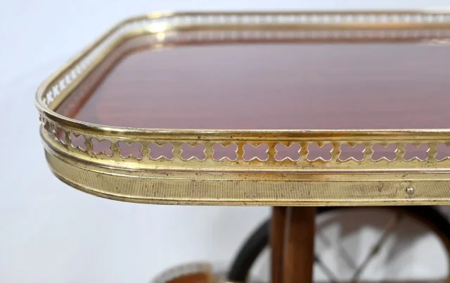Table Bar Roulante de Service en Acajou et Laiton – 1970