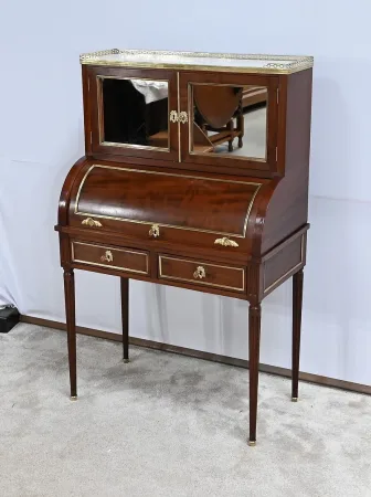 Petit Bureau Cylindre style Louis XVI, époque Napoléon III – Milieu XIXe