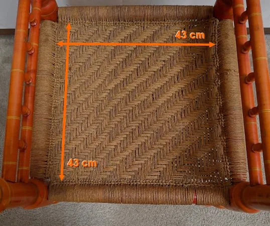 Fauteuil en Bois peint et Cordes tressées, Inde – 1ère partie XXe