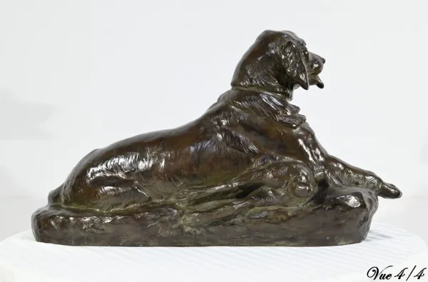 Bronze « Le Chien au Lièvre », signé J-E. Masson – Début XXe