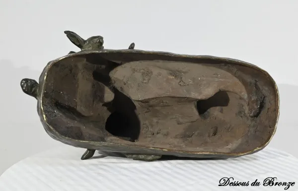 Bronze « Le Chien au Lièvre », signé J-E. Masson – Début XXe