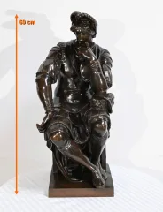 Bronze « Laurent de Médicis » d’après Michel Ange, école du XIXe – Milieu XIXe