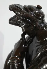 Bronze « Laurent de Médicis » d’après Michel Ange, école du XIXe – Milieu XIXe