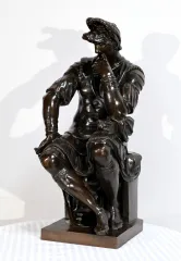 Bronze « Laurent de Médicis » d’après Michel Ange, école du XIXe – Milieu XIXe