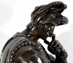 Bronze « Laurent de Médicis » d’après Michel Ange, école du XIXe – Milieu XIXe