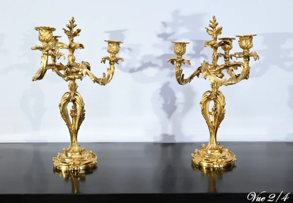 PAIR OF LOUIS XV STYLE CANDELABRA