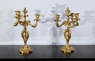 PAIR OF LOUIS XV STYLE CANDELABRA