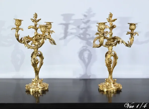 PAIR OF LOUIS XV STYLE CANDELABRA
