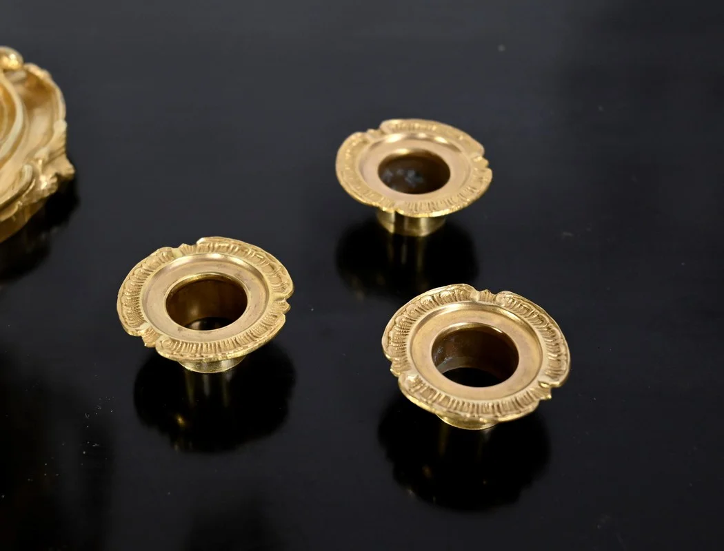 Paire de Candélabres en Bronze Doré, style Louis XV – Fin XIXe