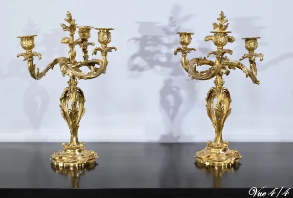 PAIR OF LOUIS XV STYLE CANDELABRA