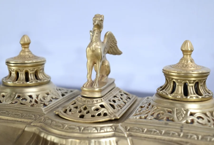 Encrier en Bronze Doré – Fin XIXe