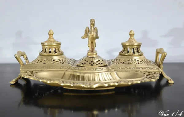 Encrier en Bronze Doré – Fin XIXe