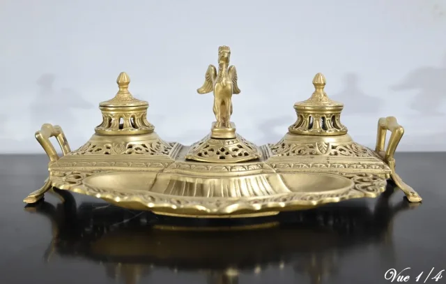 Encrier en Bronze Doré – Fin XIXe
