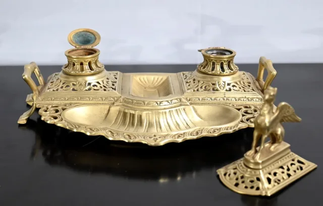 Encrier en Bronze Doré – Fin XIXe