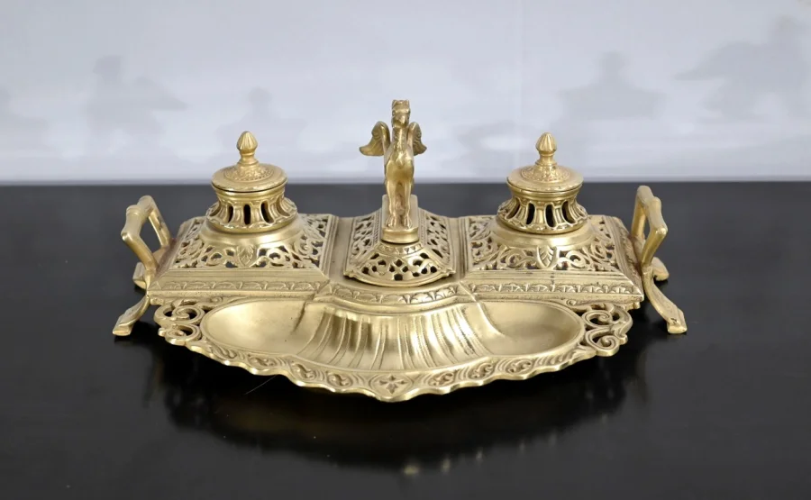 Encrier en Bronze Doré – Fin XIXe