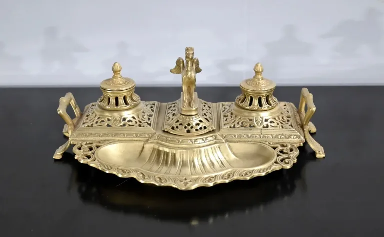Encrier en Bronze Doré – Fin XIXe