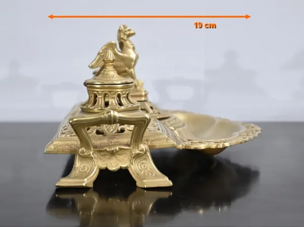 Encrier en Bronze Doré – Fin XIXe
