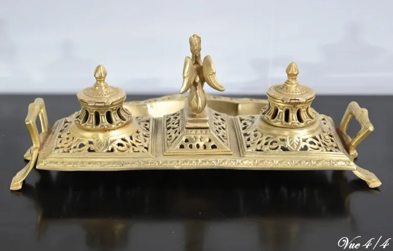 Encrier en Bronze Doré – Fin XIXe