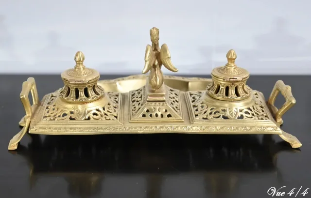 Encrier en Bronze Doré – Fin XIXe