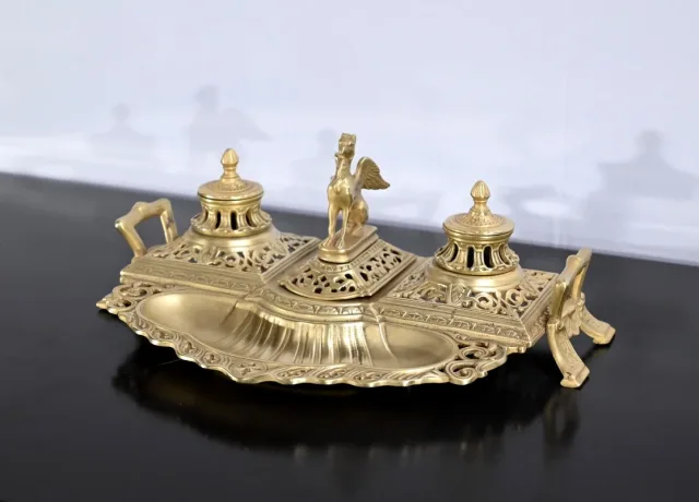 Encrier en Bronze Doré – Fin XIXe