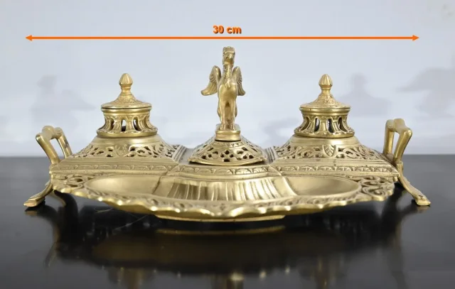 Encrier en Bronze Doré – Fin XIXe