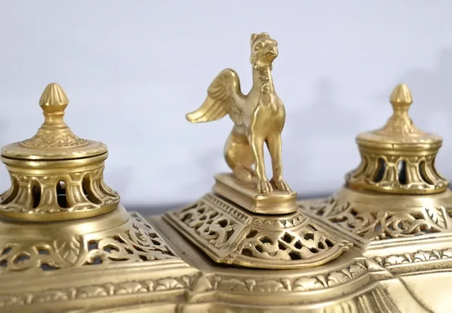 Encrier en Bronze Doré – Fin XIXe