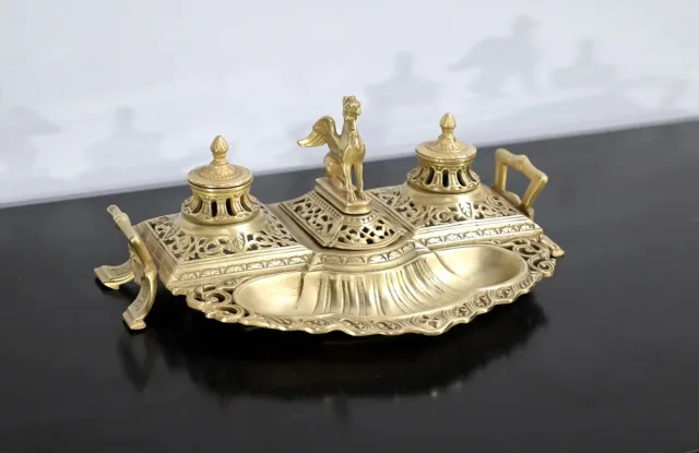 Encrier en Bronze Doré – Fin XIXe